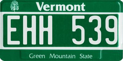 VT license plate EHH539
