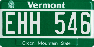 VT license plate EHH546