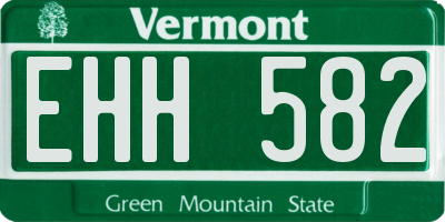 VT license plate EHH582