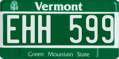 VT license plate EHH599