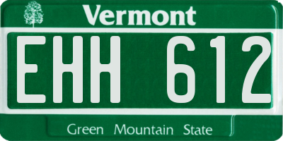 VT license plate EHH612