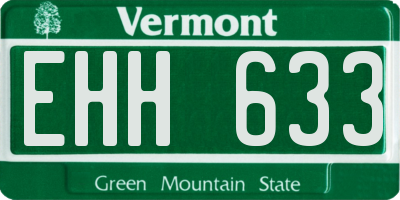 VT license plate EHH633