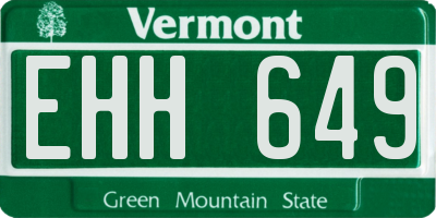 VT license plate EHH649