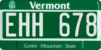 VT license plate EHH678