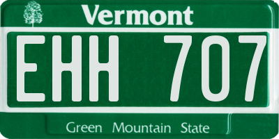 VT license plate EHH707
