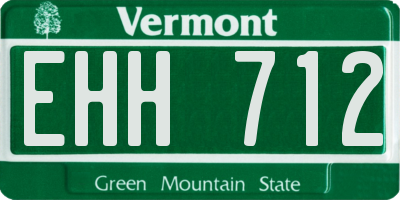 VT license plate EHH712
