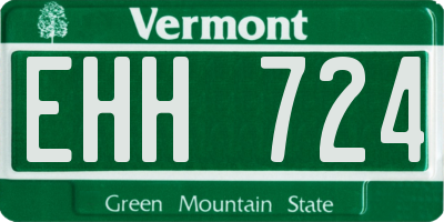 VT license plate EHH724