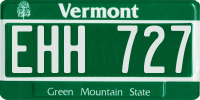 VT license plate EHH727