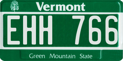 VT license plate EHH766