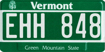 VT license plate EHH848