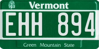 VT license plate EHH894