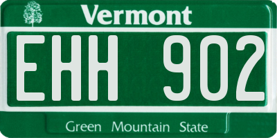 VT license plate EHH902