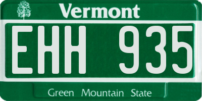 VT license plate EHH935