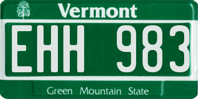 VT license plate EHH983