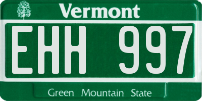 VT license plate EHH997