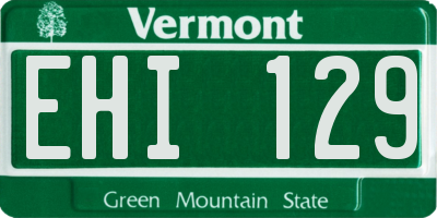 VT license plate EHI129