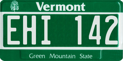 VT license plate EHI142