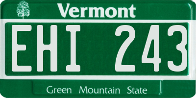 VT license plate EHI243