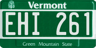 VT license plate EHI261