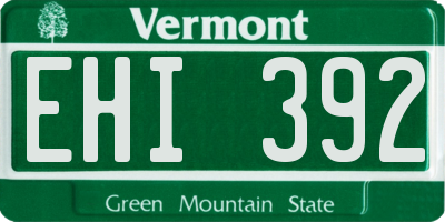 VT license plate EHI392