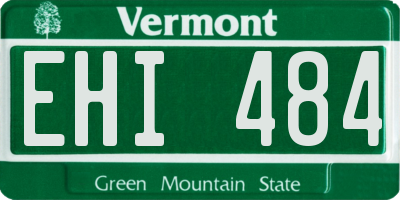 VT license plate EHI484