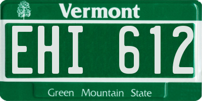 VT license plate EHI612
