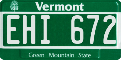 VT license plate EHI672