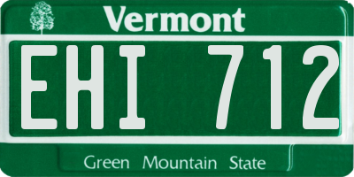 VT license plate EHI712