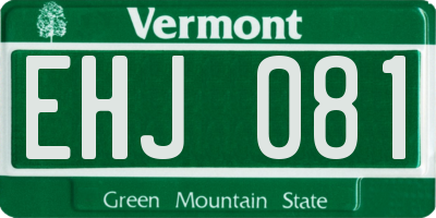 VT license plate EHJ081