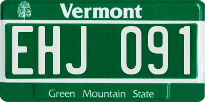 VT license plate EHJ091