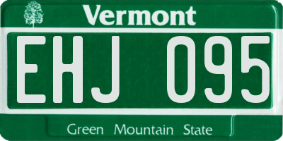 VT license plate EHJ095