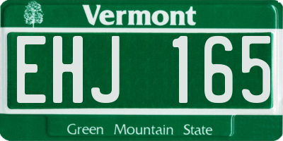 VT license plate EHJ165
