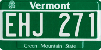 VT license plate EHJ271