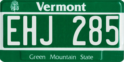 VT license plate EHJ285