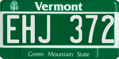 VT license plate EHJ372