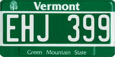 VT license plate EHJ399