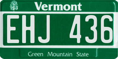 VT license plate EHJ436