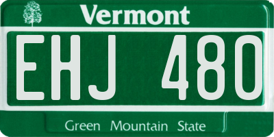 VT license plate EHJ480