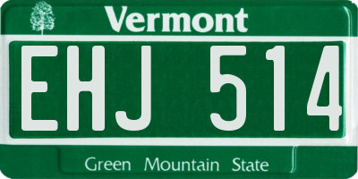 VT license plate EHJ514
