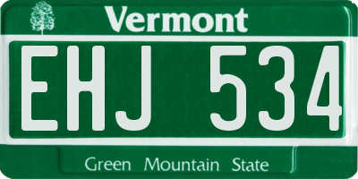 VT license plate EHJ534