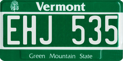 VT license plate EHJ535