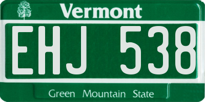 VT license plate EHJ538