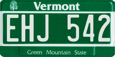 VT license plate EHJ542