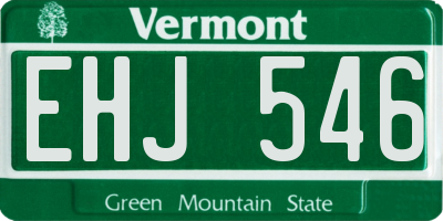 VT license plate EHJ546