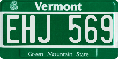 VT license plate EHJ569