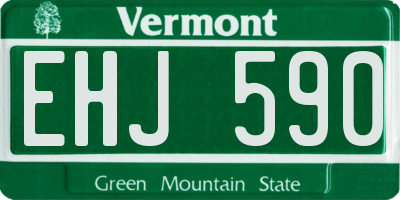 VT license plate EHJ590