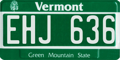 VT license plate EHJ636