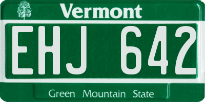 VT license plate EHJ642