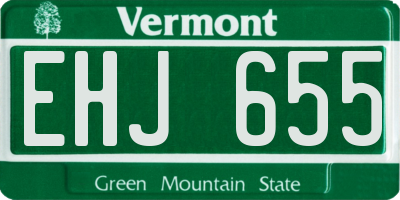 VT license plate EHJ655