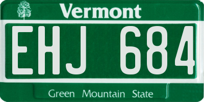 VT license plate EHJ684